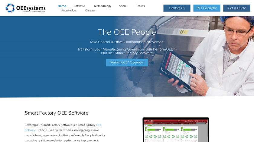 PerformOEE Landing Page