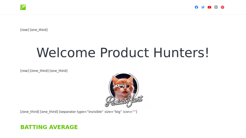 Batting Average Landing Page