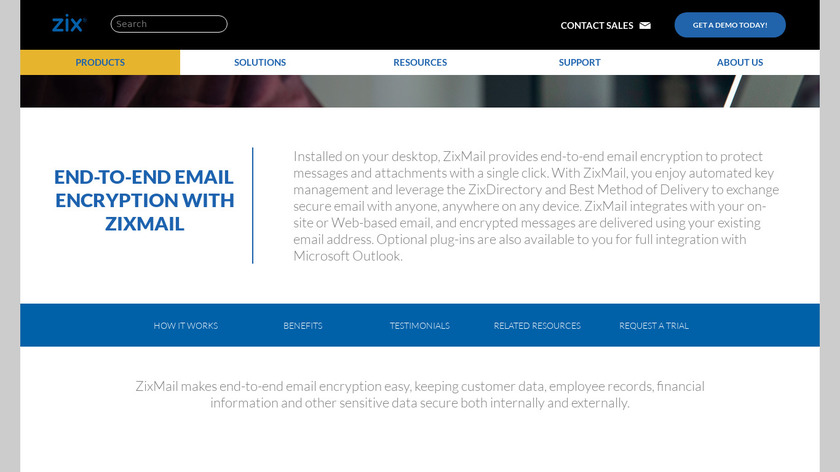 getzixmail.com ZixMail Landing Page