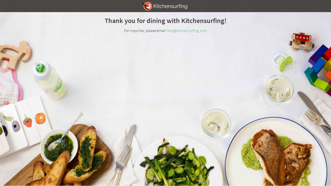 village-bakery.com Kitchensurfing Landing page