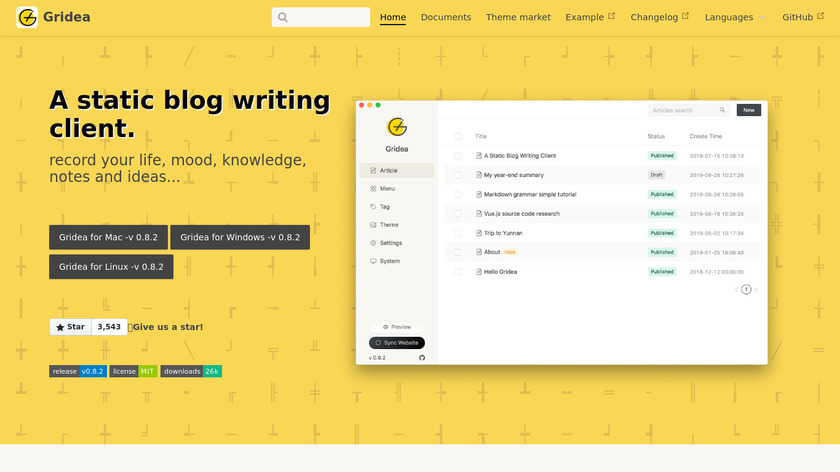 Gridea Landing Page