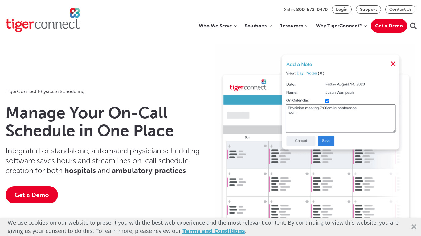 Call Scheduler Landing page