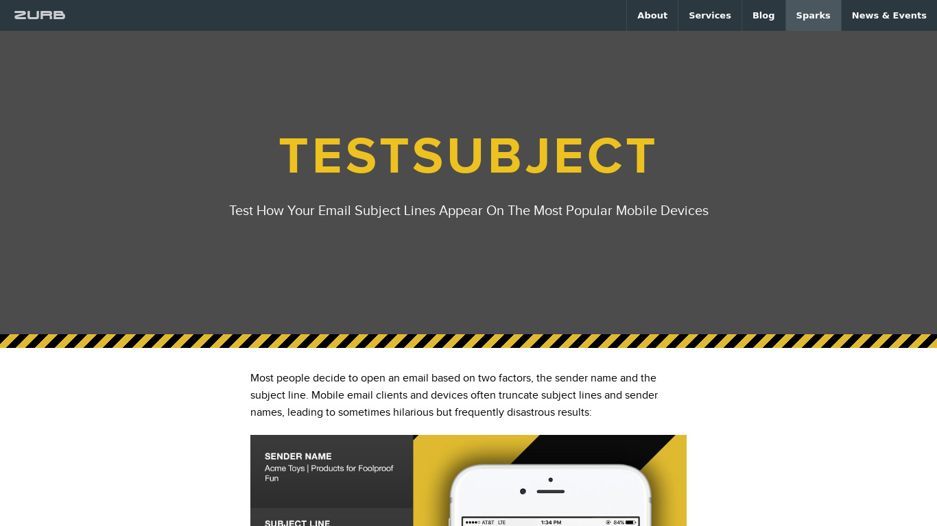 TestSubject Landing page