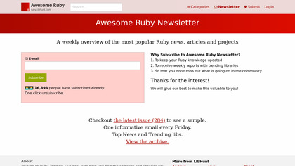 Awesome Ruby Newsletter image