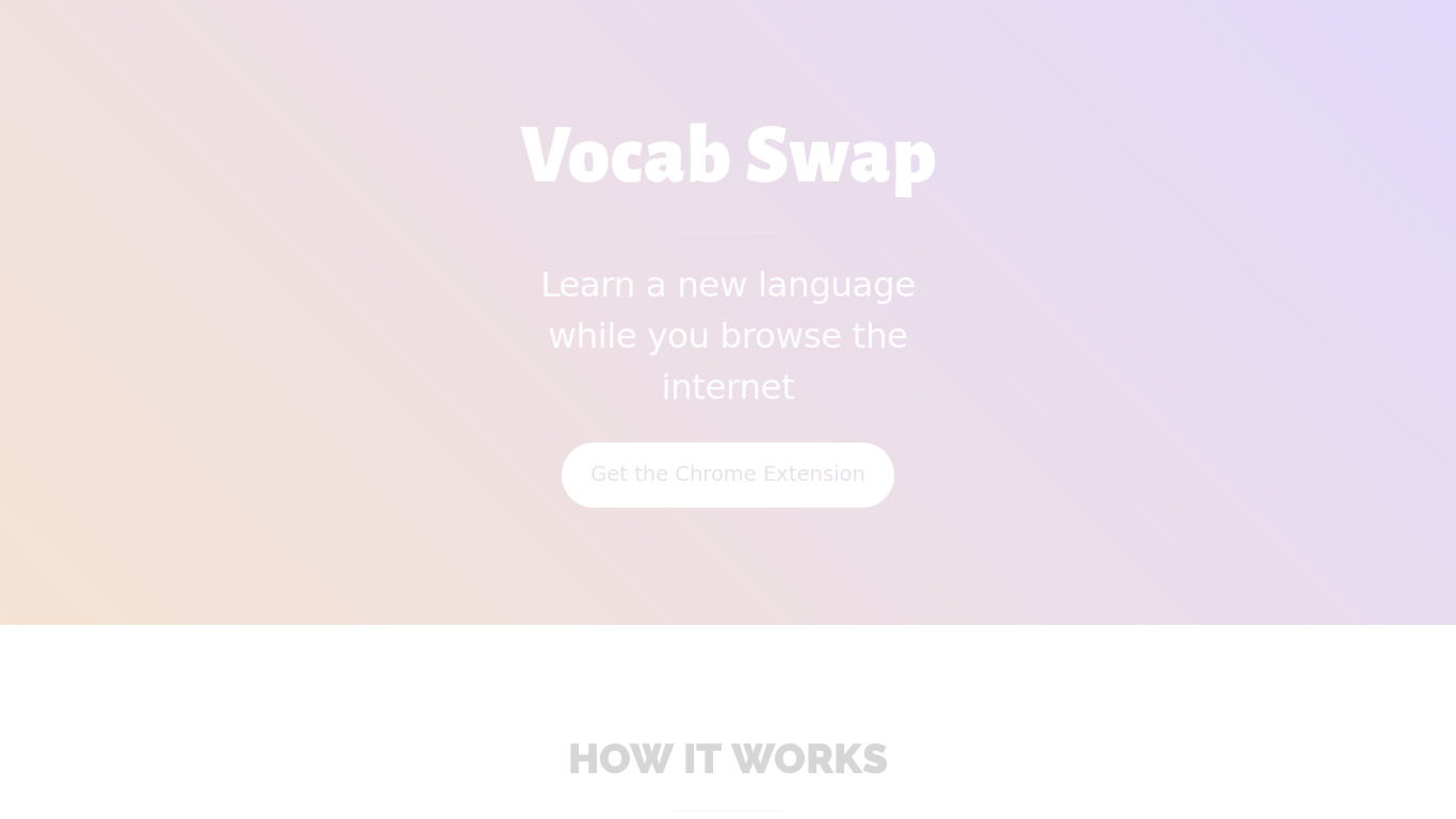 Vocab Swap Landing page