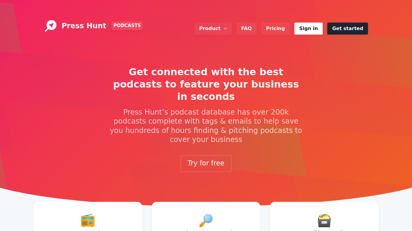 Podcast List Landing page