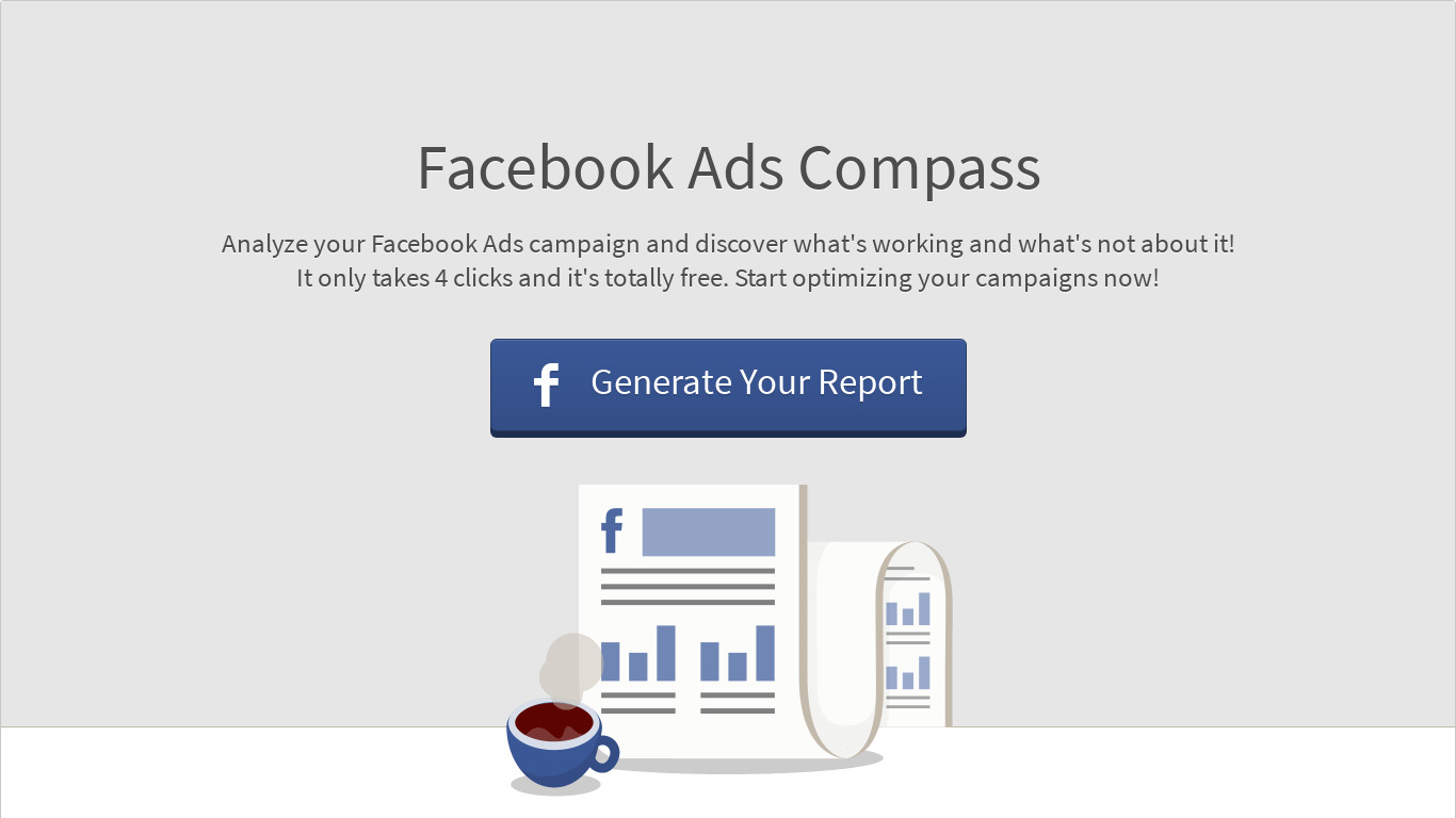 AdEspresso's Ads Compass Landing page