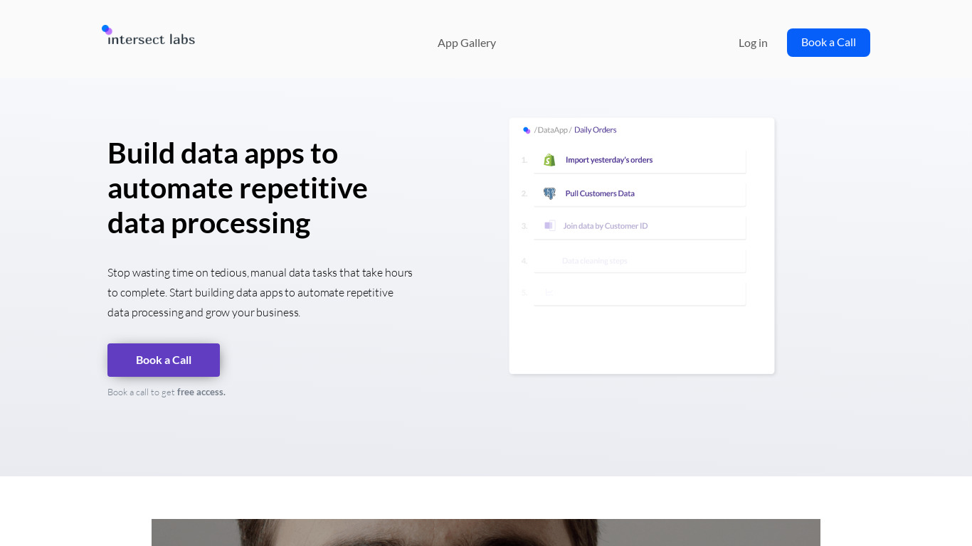 Intersect Labs Landing page