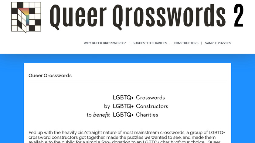 Queer Qrosswords Landing Page