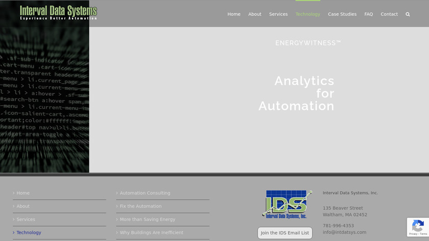 EnergyWitness Landing Page