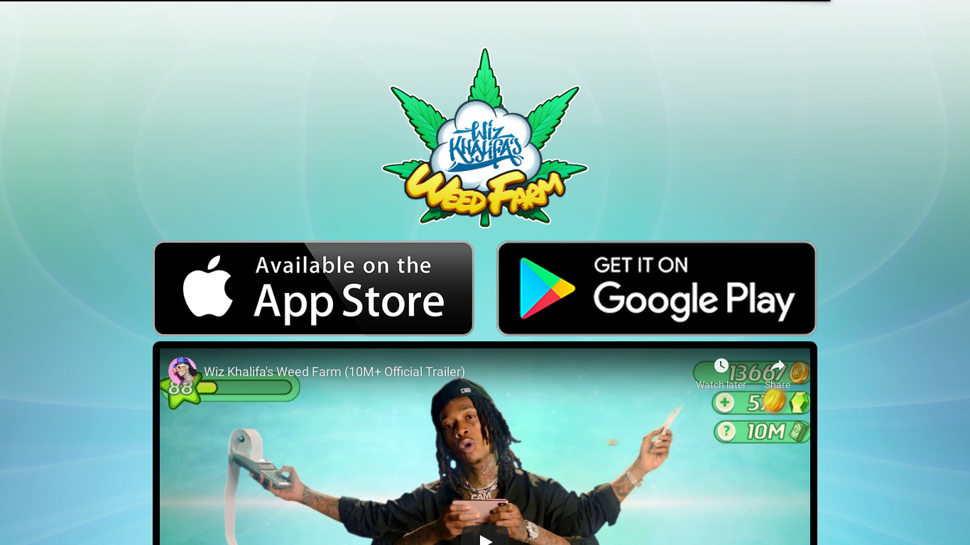 Wiz Khalifa's Weed Farm Landing page