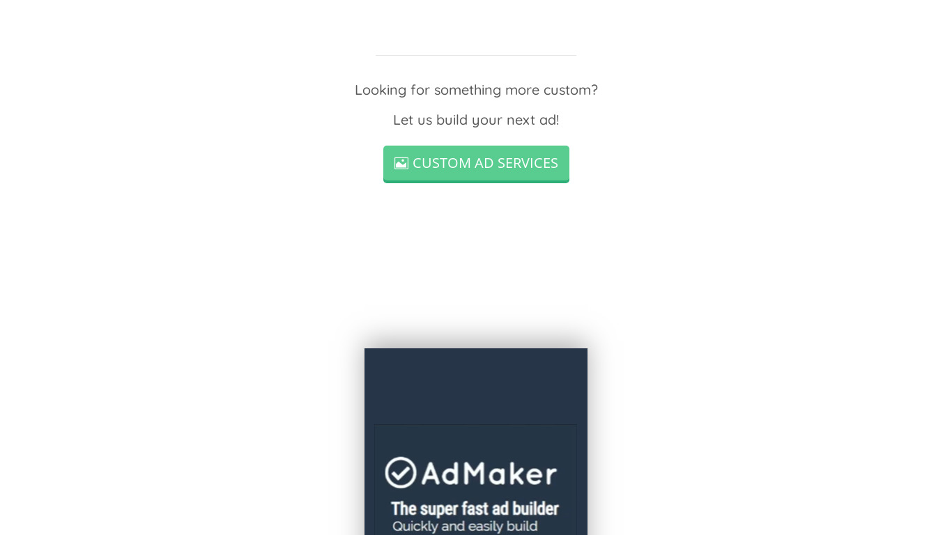 AdMaker Landing page