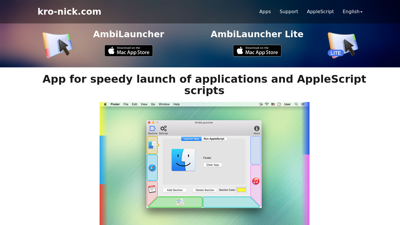 kro-nick.com Ambi Launcher Landing page