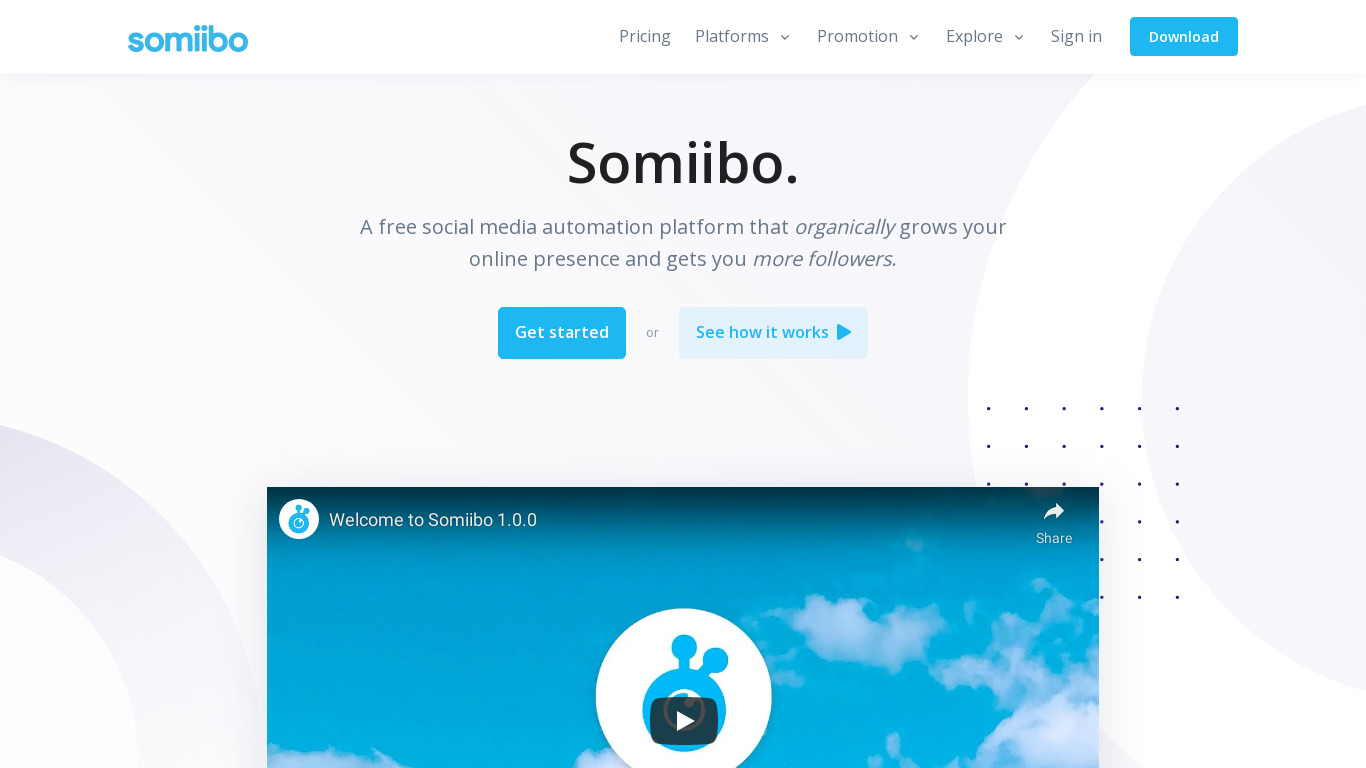 Somiibo Landing page
