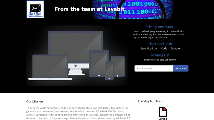 Dark Mail Landing Page