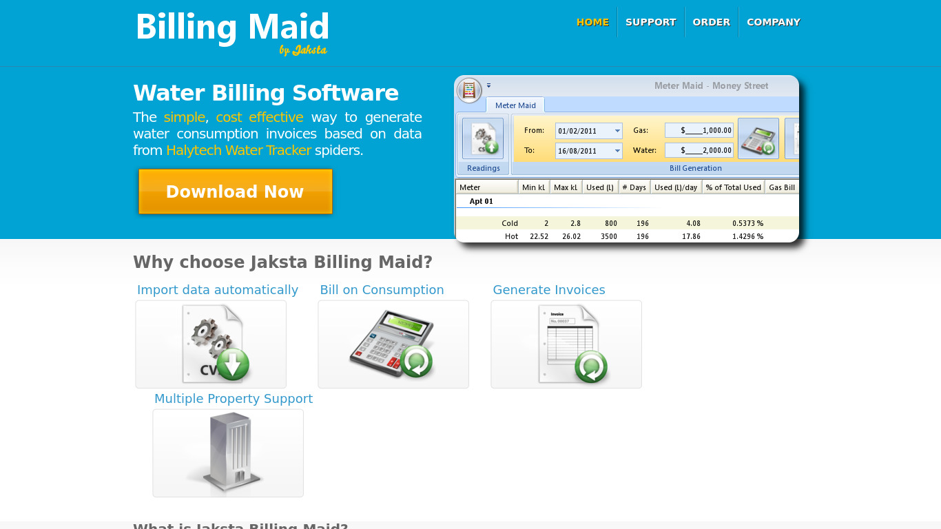 Billing Maid Landing page