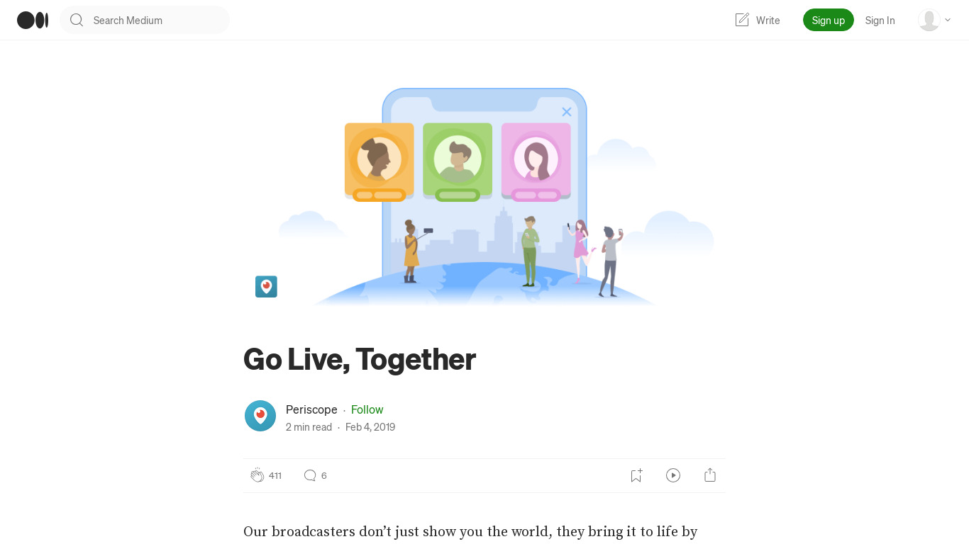 Periscope Guests Landing page