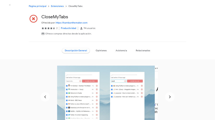 Close My Tabs Extension Landing Page