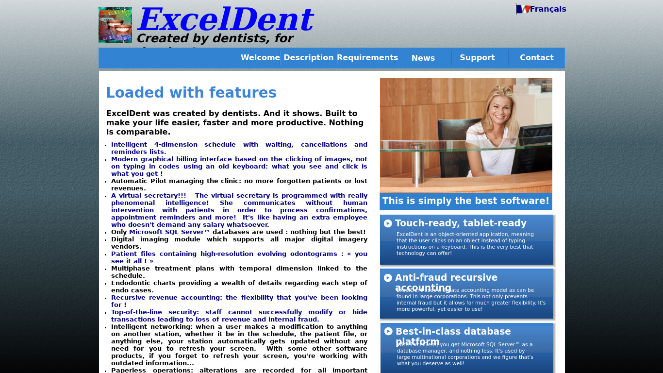 ExcelDent Landing page