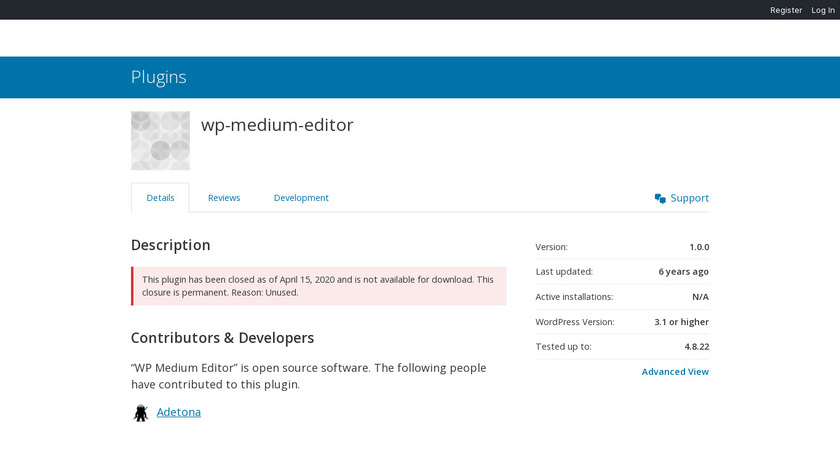 WP Medium Editor Landing Page