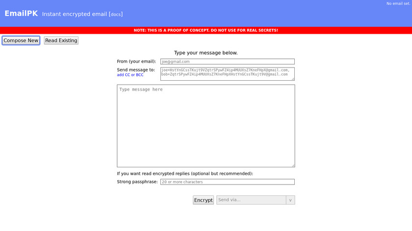 EmailPK Landing Page