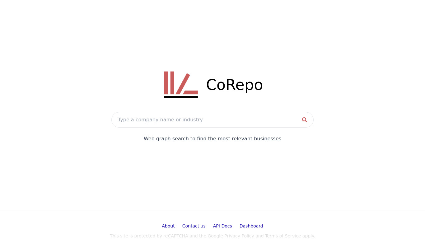 CoRepo Landing page
