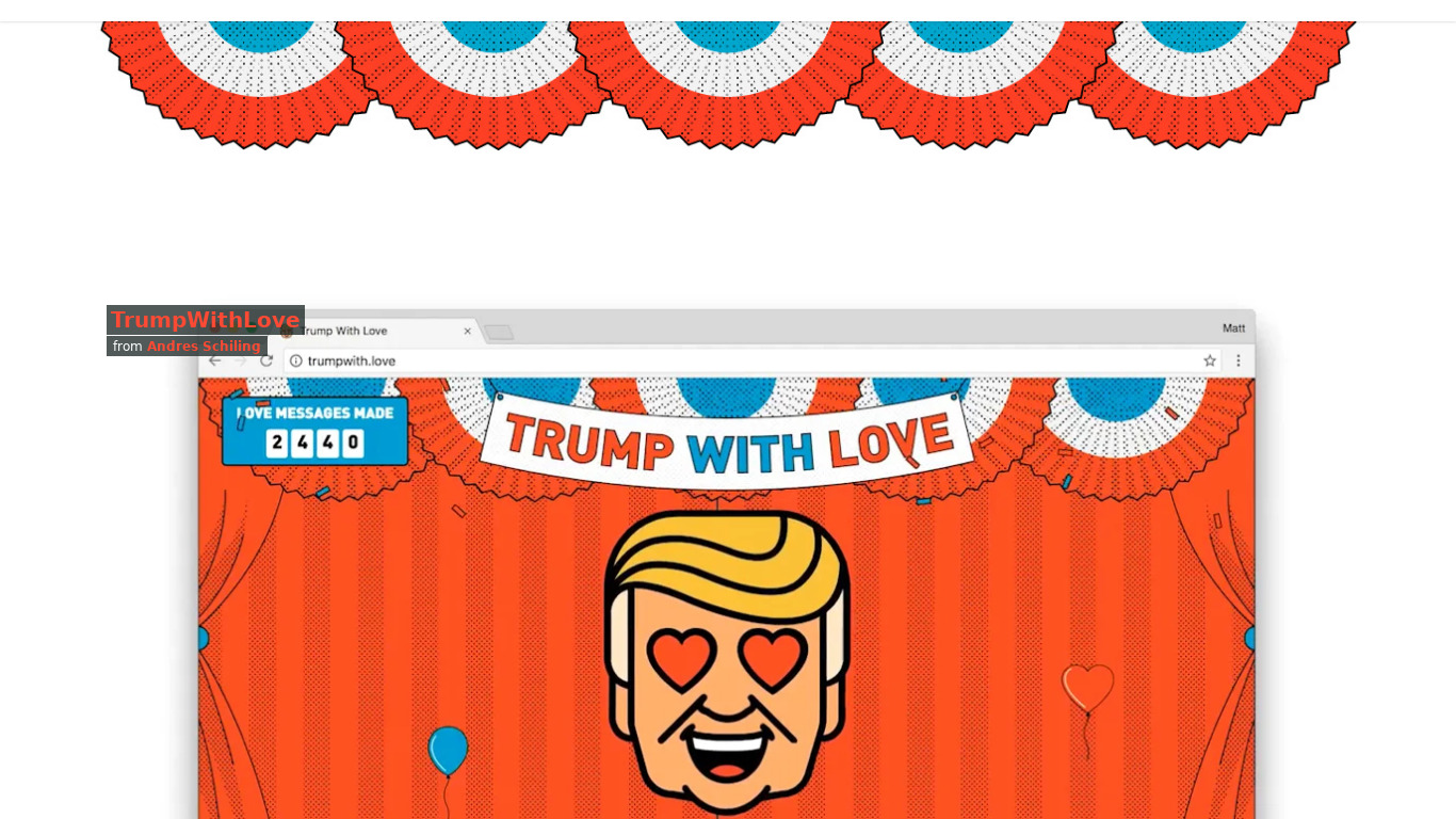 andresschiling.com Trump With Love Landing page