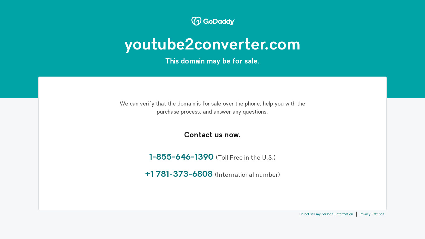 YouTube2Converter Landing page