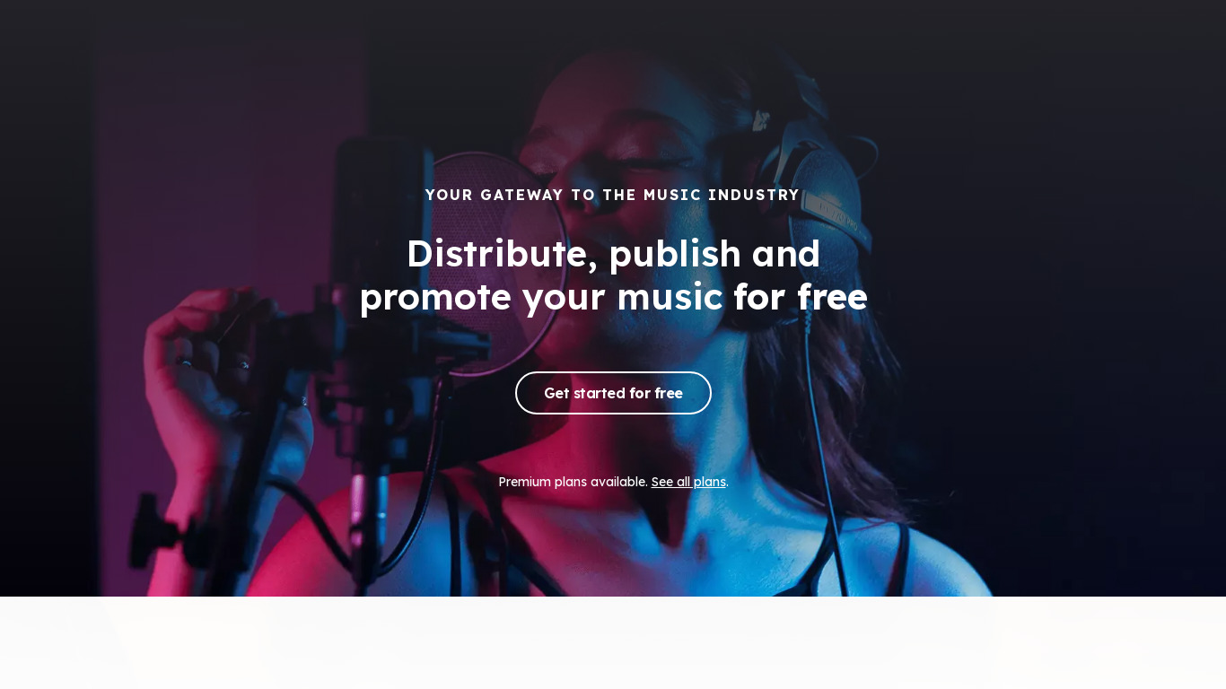 Music Gateway Landing page
