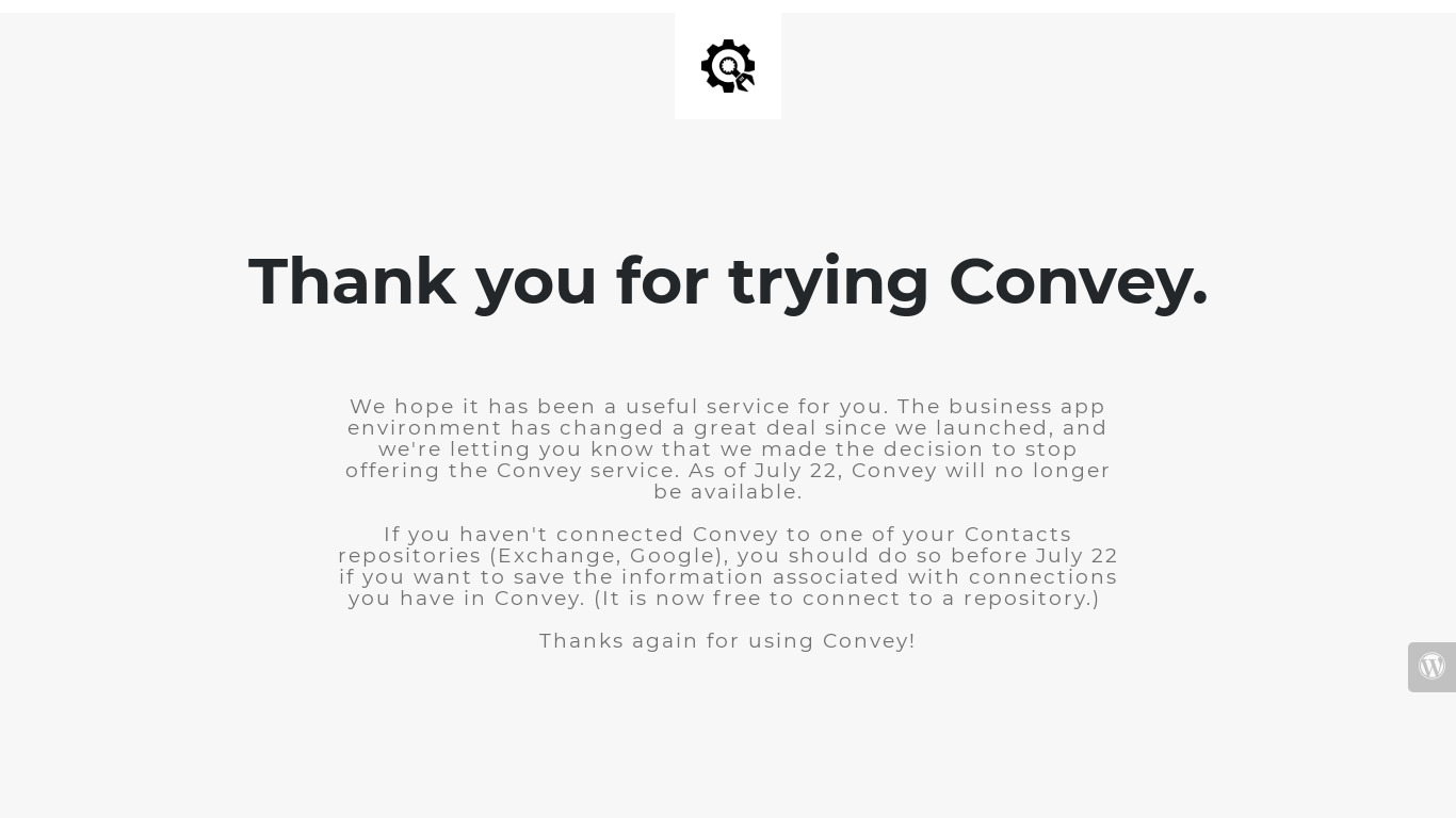 ConveyApp.io Landing page