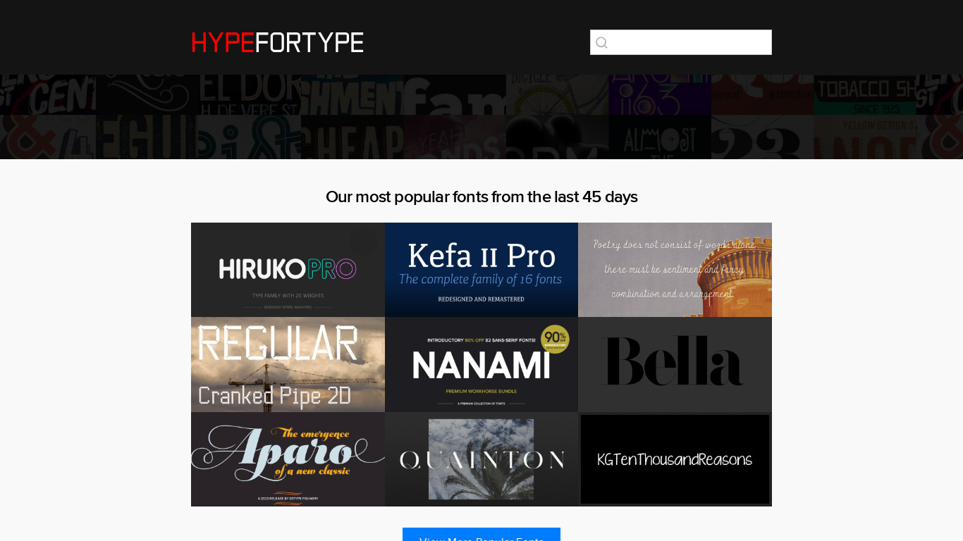 hypefortype.com Hype for Type Landing page