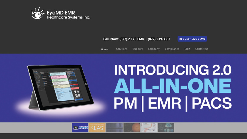 EyeMD EMR Landing Page