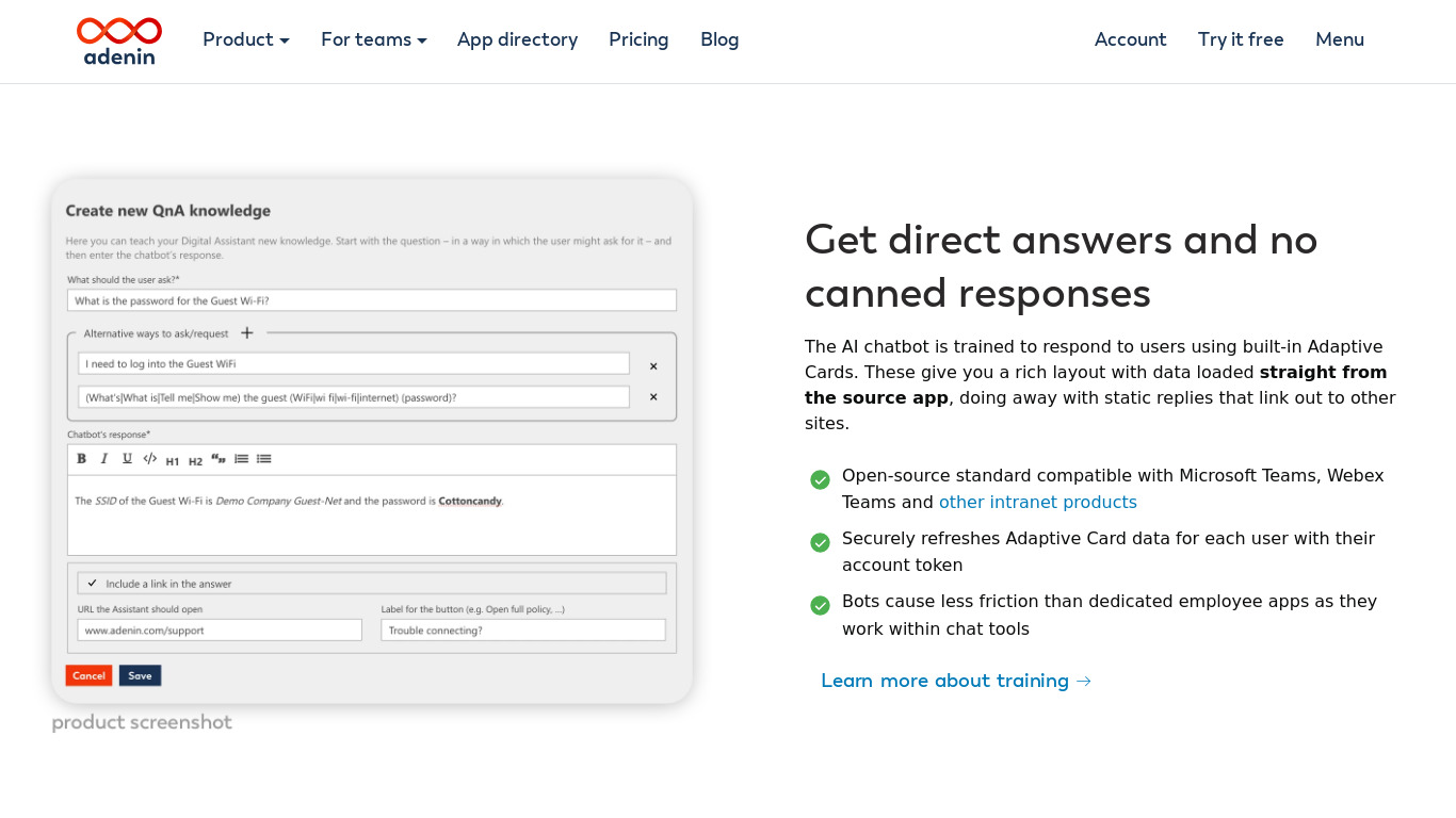 Now Assistant Landing page