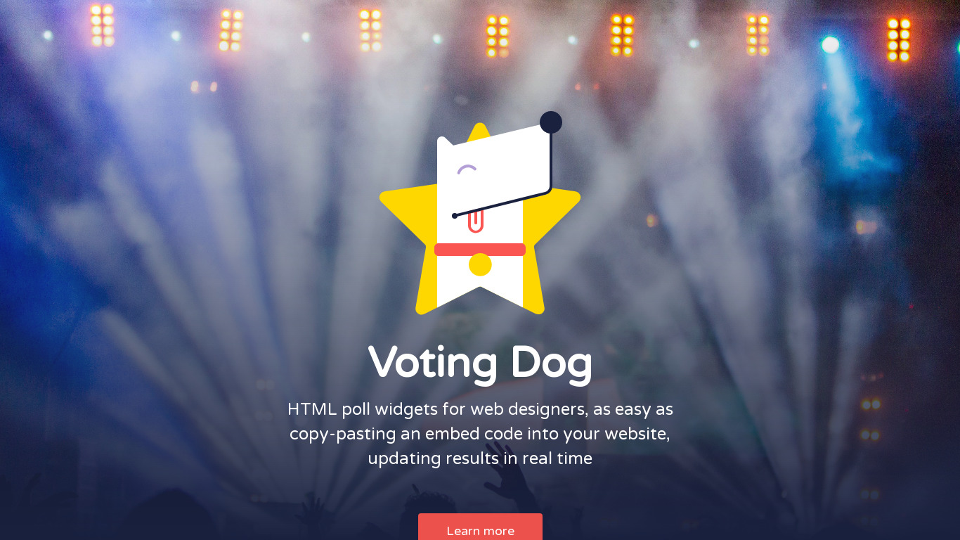 Voting Dog Landing page
