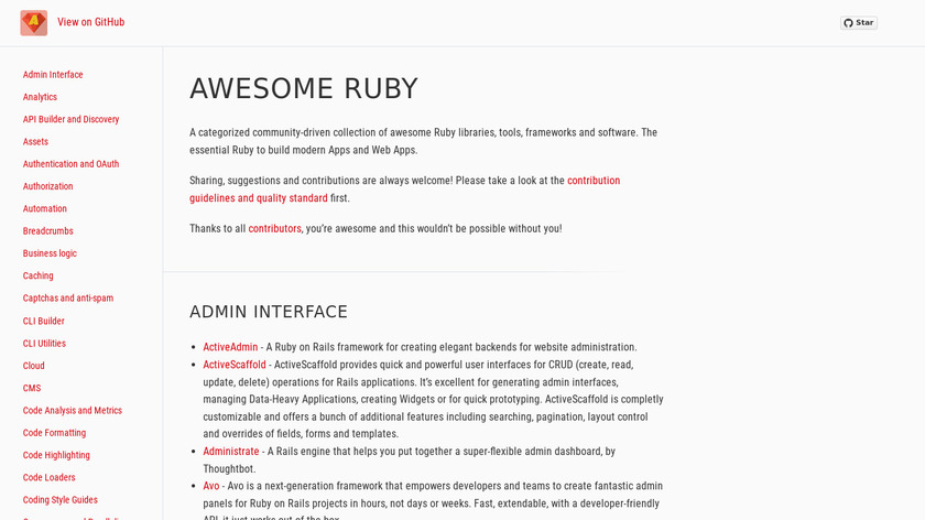 Awesome Ruby Landing Page