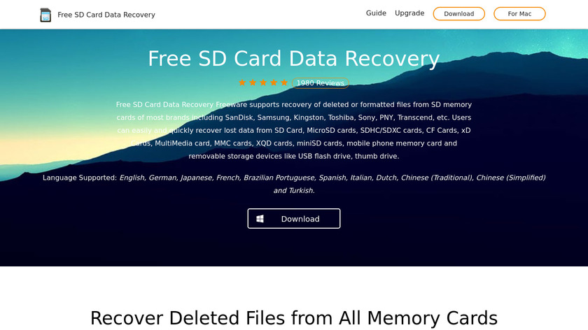 Free SD Card Data Recovery Landing Page