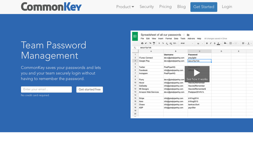 Common Key Landing Page
