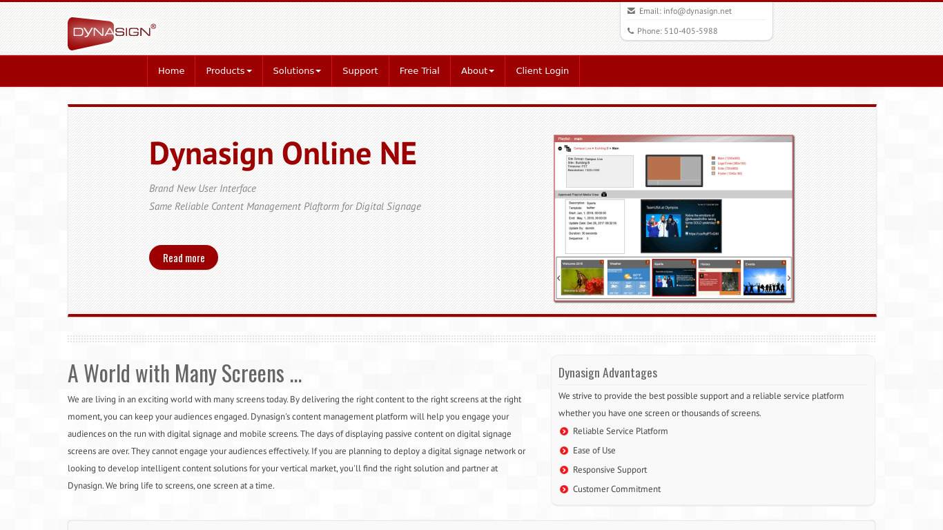Dynasign Online Landing page