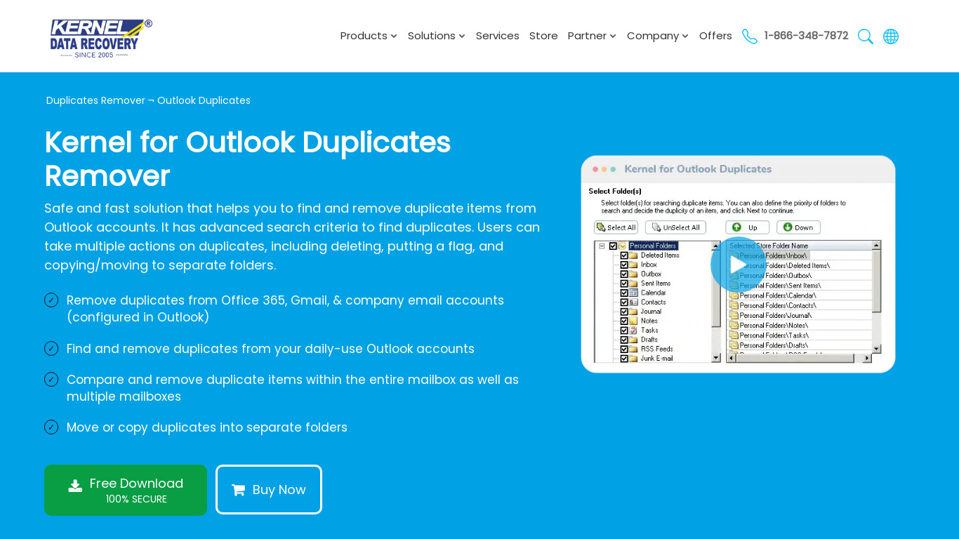 Kernel for Outlook Duplicates Landing page