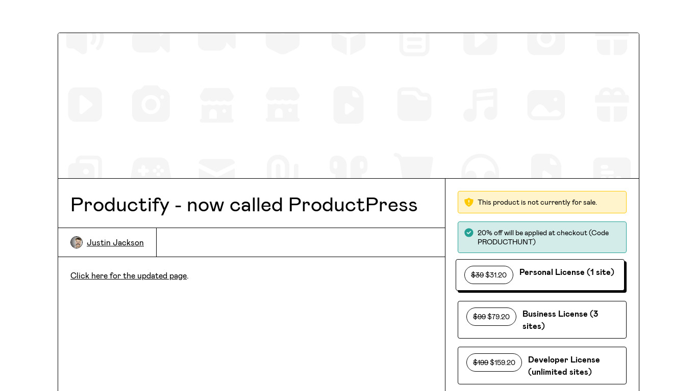 Productify Landing page