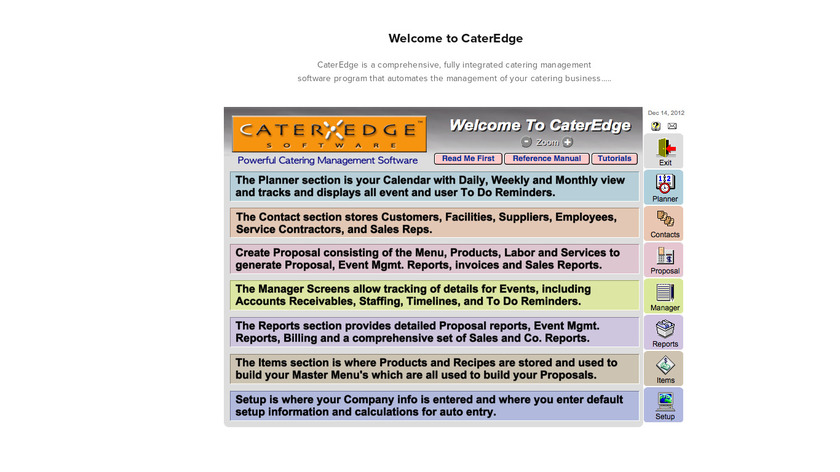 Cateredgesoftware.com Landing Page