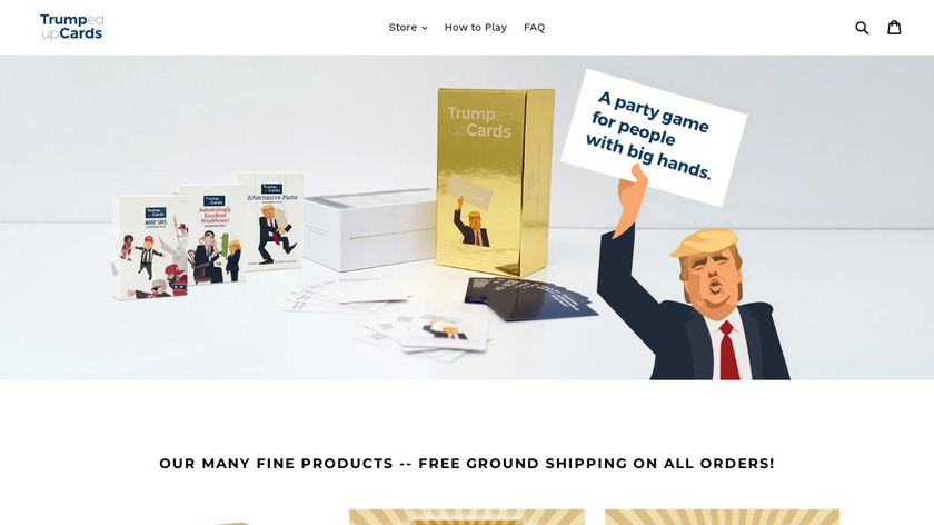 Trumped Up Cards Landing Page