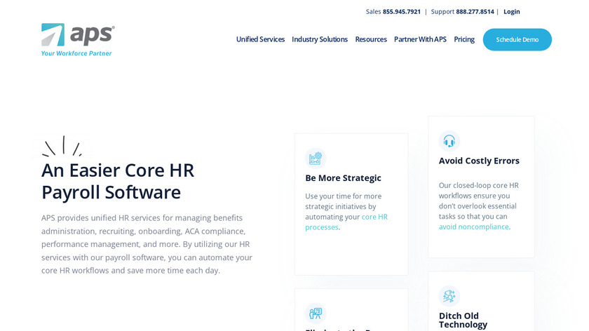 APS Core HR Solution Landing Page