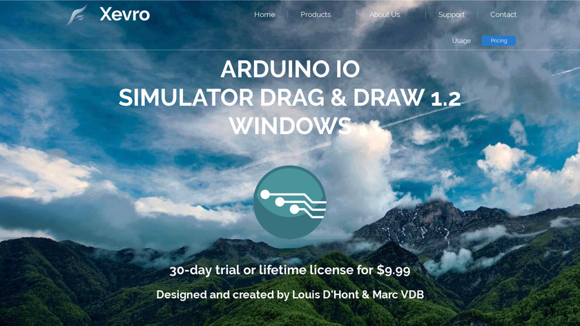 Arduino Simulator Drag & Draw Landing Page
