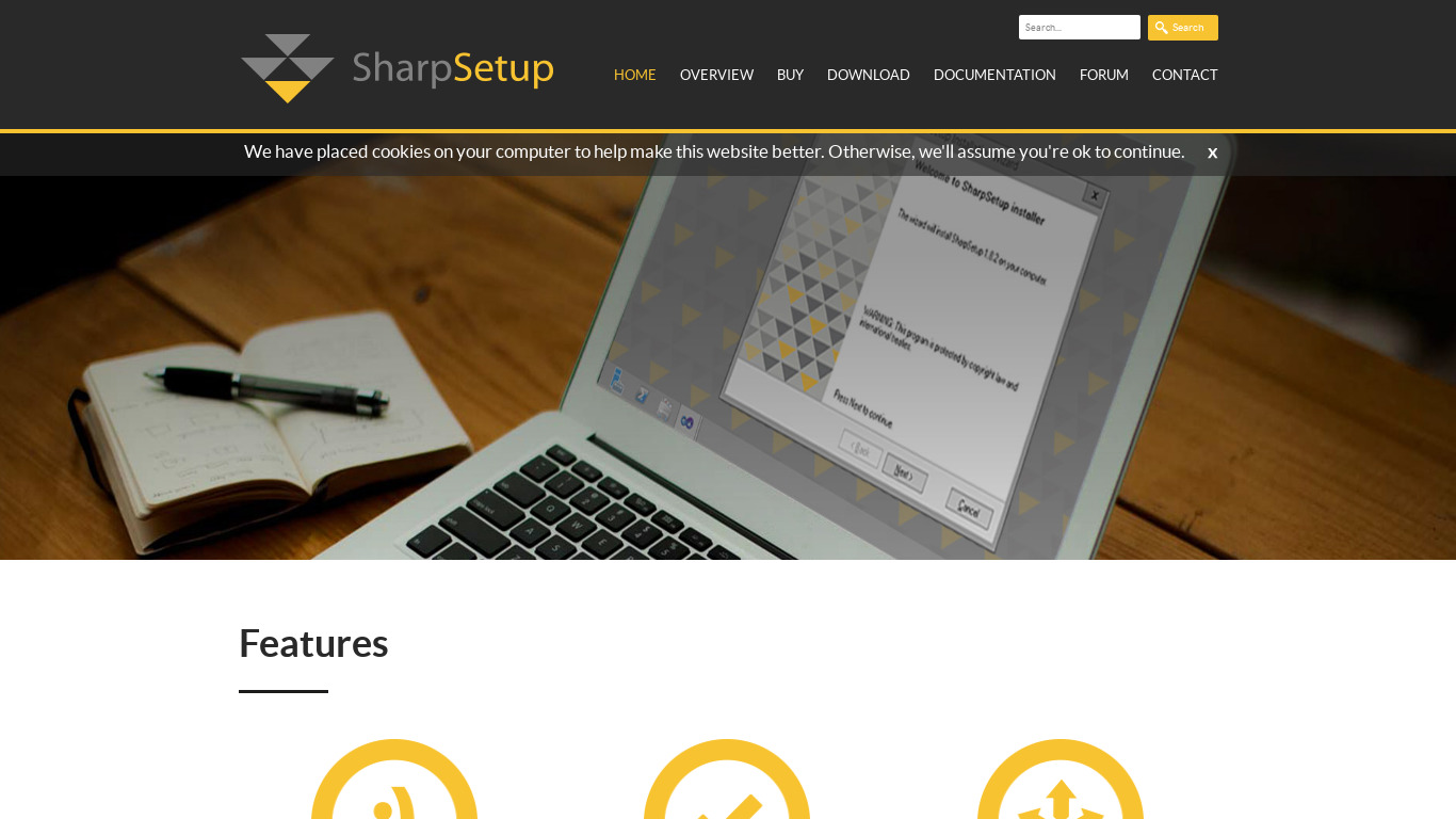 SharpSetup Landing page