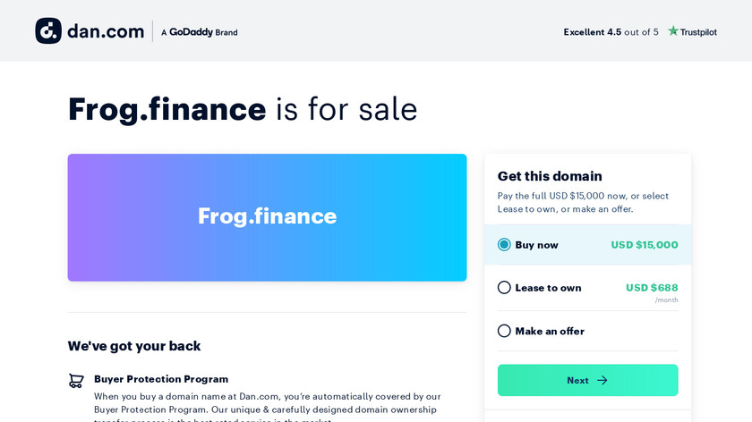 Frog Finance Landing Page
