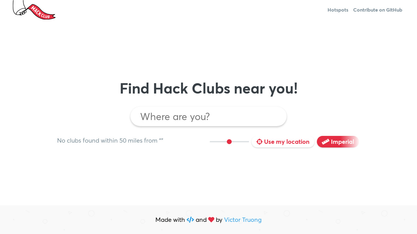 Hack Club Finder 🔭 Landing page