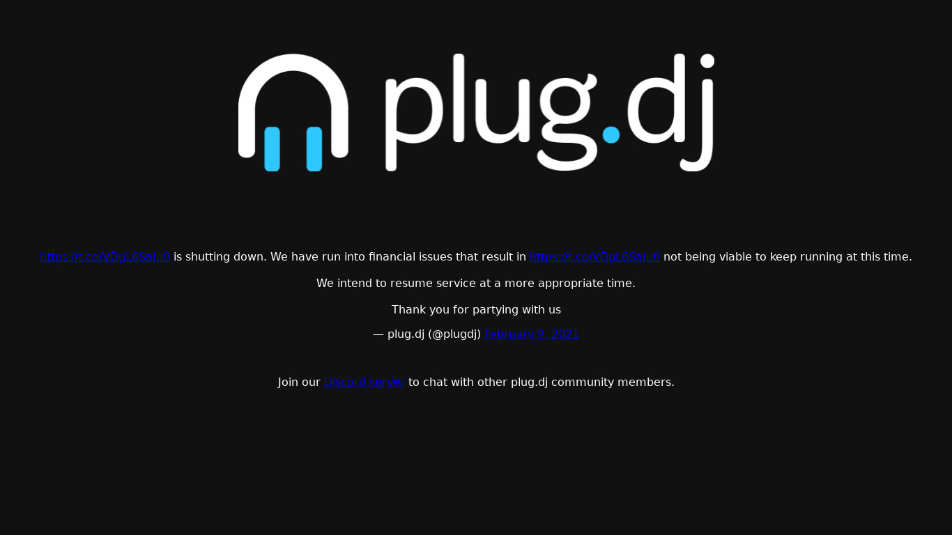 plug.dj for iOS Landing page