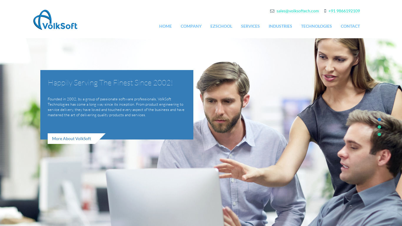 EzSchool Landing page