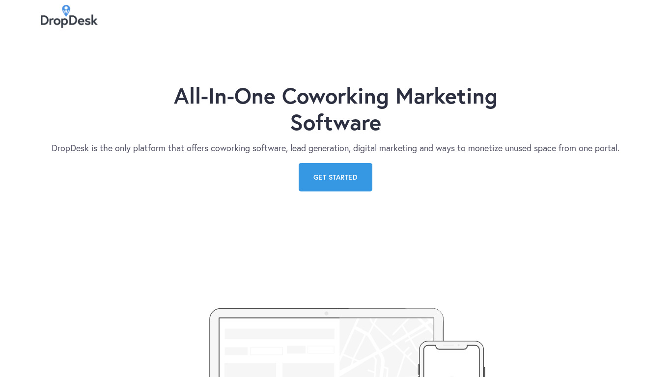 Marketing & Coworking Management Tech Landing page